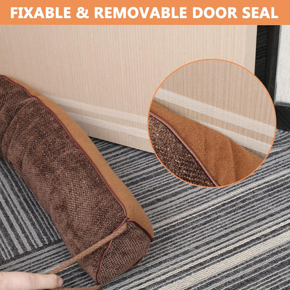 Triangle Under Door Draft Stopper Noise Blocker 38 Inches for Door Bottom Air Seal Insulation and Soundproof, Heavy Duty Weather Guard Snake Stripping, Gray