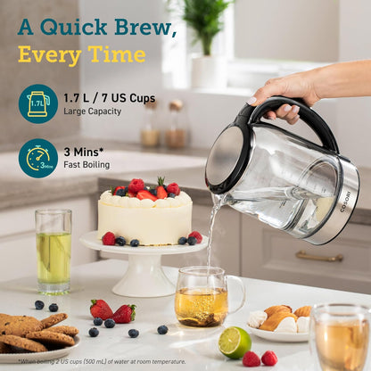 Cosori Electric Kettle, No Plastic Contact with Water, 1.7L, Black