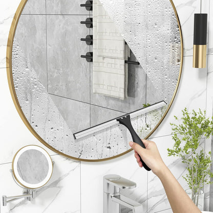 AmazerBath Squeegee for Shower Glass Door, All-Purpose Squeegee with Hook for Shower Doors, Windows, Mirrors, Tiles and Car Glass, 10 Inches