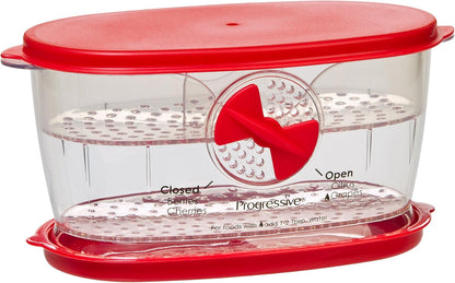 PrepSolutions Fresh Fruit & Vegetable Keeper, Green – Airtight Container with Vent for Prolonged Freshness | Airtight Storage Container Features Adjustable Vent for Prolonged Freshness, BPA-Free and Dishwasher Safe