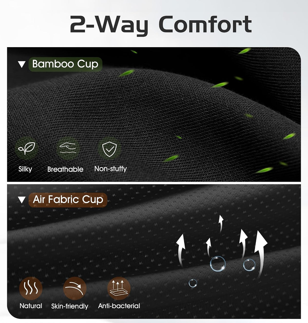 Bluetooth Sleep Mask with 2 Removable 3D Contoured Cup, Bamboo Cotton Bluetooth Sleep Headphones for Side Sleepers with Timming Setting, Blackout Eye Mask for Travel Meditation Men Women
