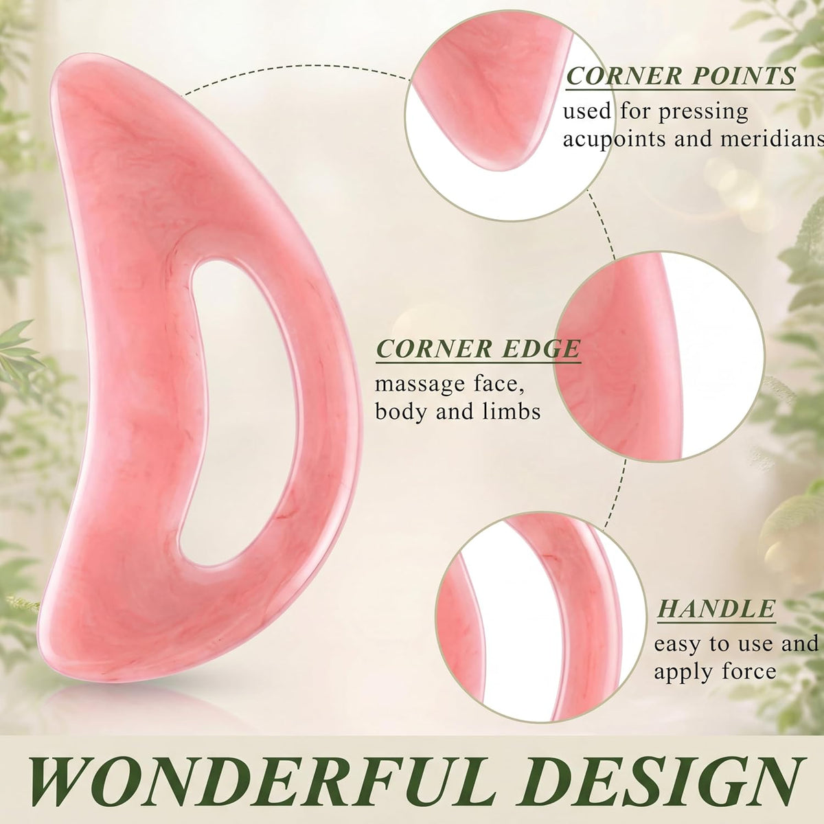 BBTO 2 Pcs Gua Sha Tools Body Scraper with Grip Facial Massage, Clear