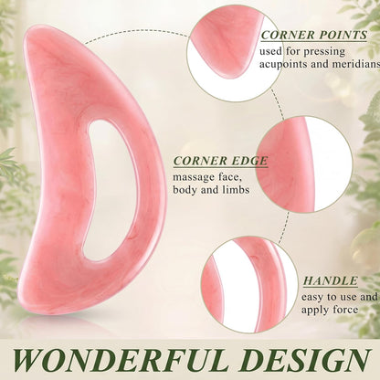 BBTO 2 Pcs Gua Sha Tools Body Scraper with Grip Facial Massage, Clear