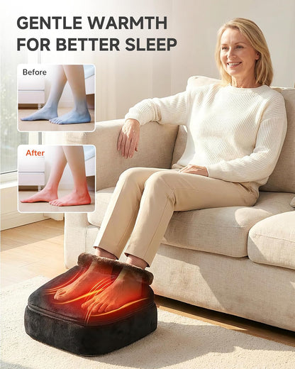 Snailax Shiatsu Foot Massager with Heat, Foot Warmer with Removable Cover