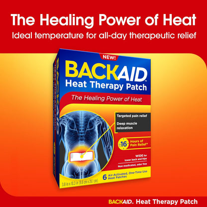 Backaid Heat Therapy Patch, Air-Activated Therapeutic Heat, Wide