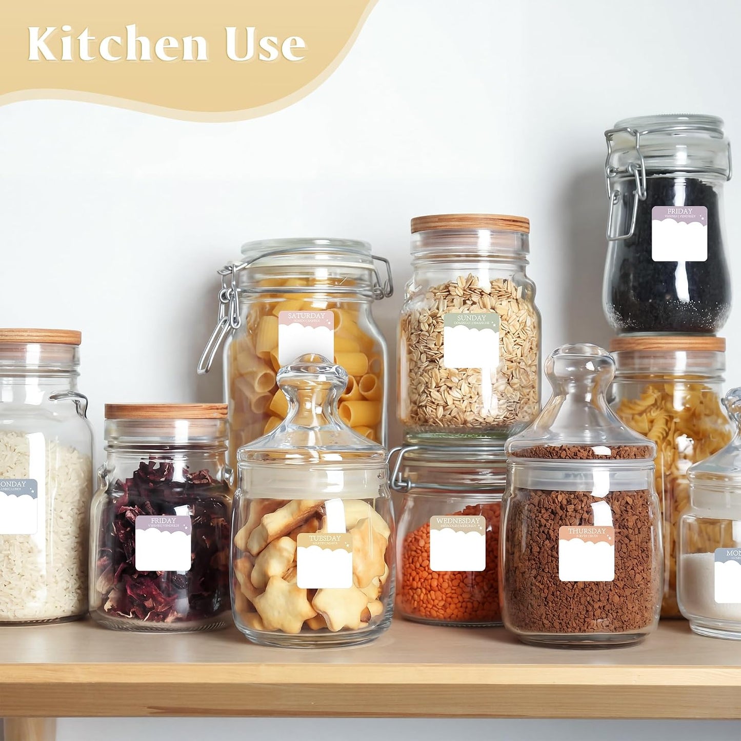 Sayglossy 7000 Pcs Day of the Week Food Labels, Removable Date Stickers for Food, Monday to Sunday Dots, Self Adhesive Stickers for Restaurant Kitchen Container & Organization(Macaron Color,Round)