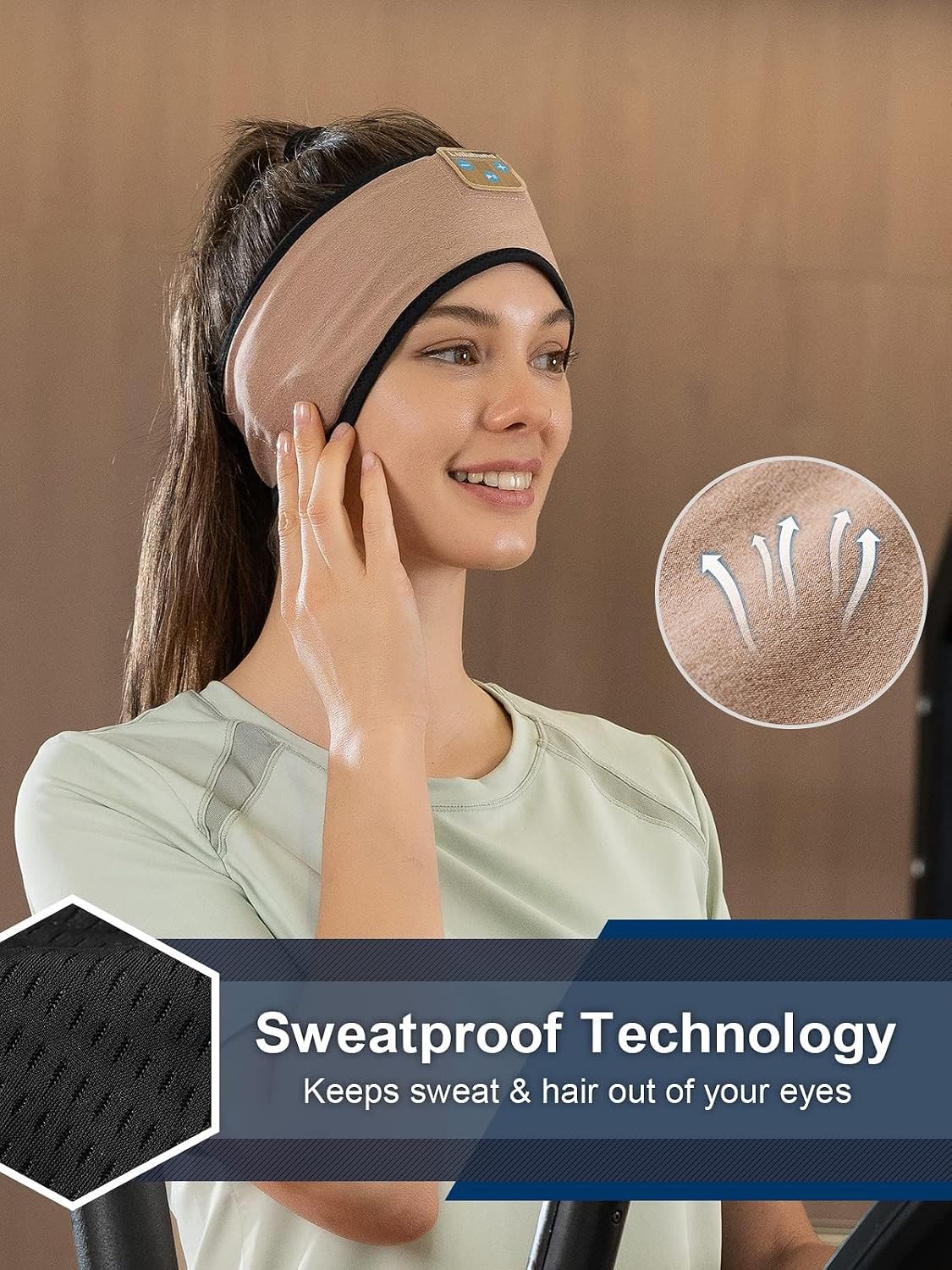 Lullaband Sleep Headphones, Bluetooth Headband Headphones with 12-Hour Battery, Soft Headband for Sleeping, Travel, Exercise, Yoga & Relaxation