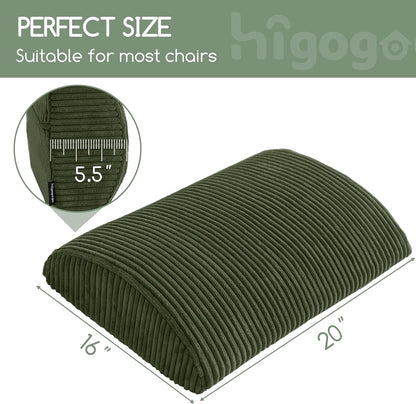 HIGOGOGO Lumbar Support Pillow for Recliner Chair/Accent Chair/Couch, Memory Foam Back Support Cushion for Elderly, Recliner Cushions for Back Rest, Pain Relief, Reading, Washable Cover, Brown