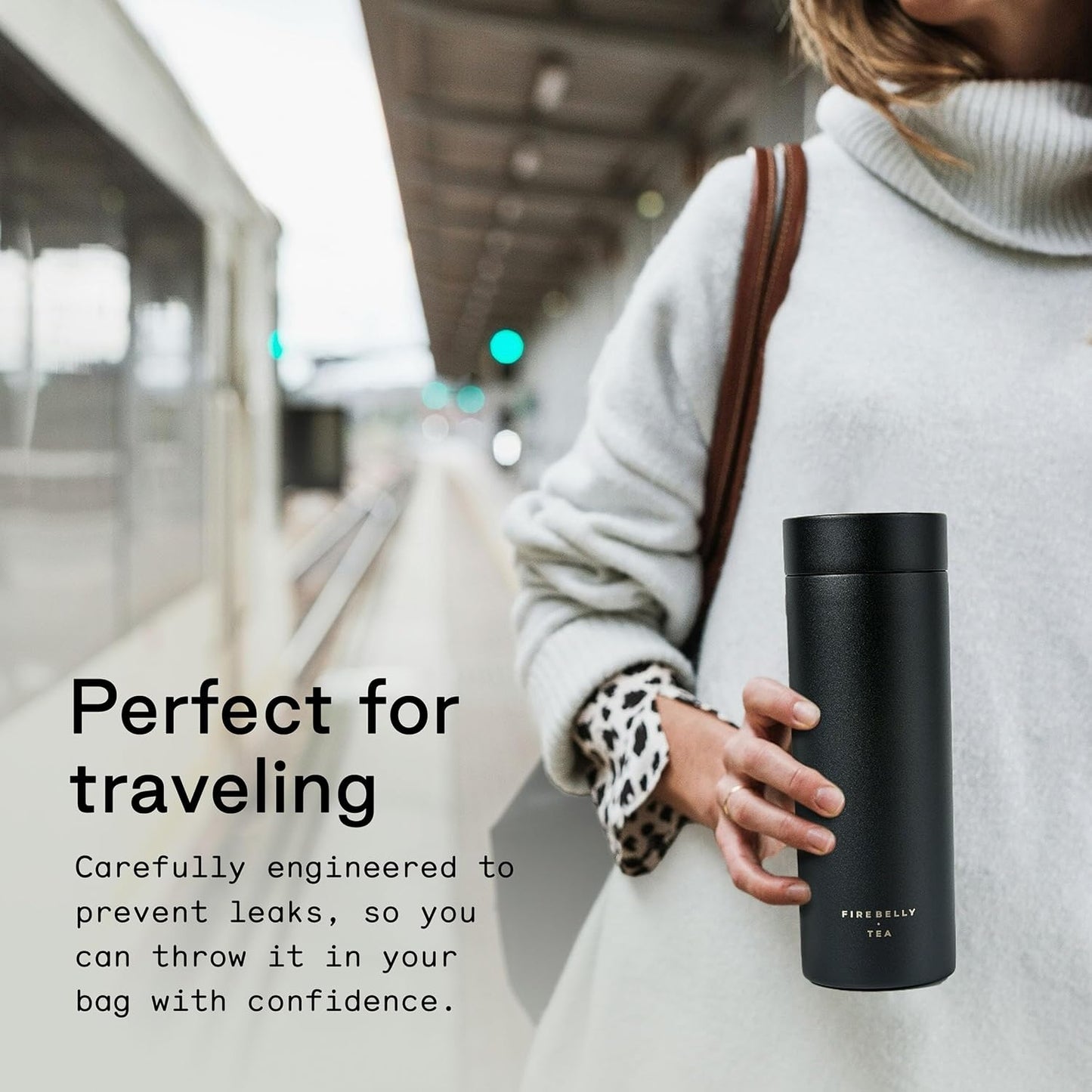 Firebelly Tea, Travel Tea Infuser Mug with Strainer, Insulated Tumbler for Loose Leaf Tea or Coffee, Leakproof Bottle for Hot or Iced Drinks, Stainless Steel Thermos with Lid, Salmon