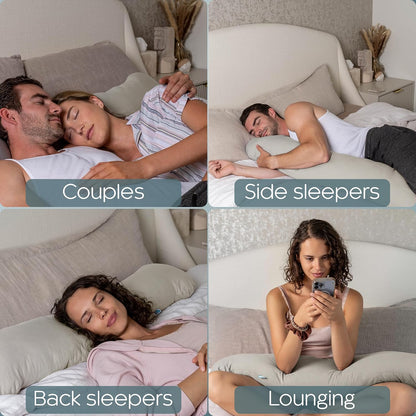 SleepCloud Weighted Body Pillow 6.5lbs, Cooling Tencel Cover, 41” x 10”