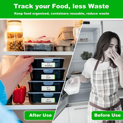 Removable Freezer Labels with Dispenser, 1" x 3", 1 Box (Red) | Writable, remove no residue, waterproof & oilproof, easy peel-off design, 300 labels per box, for meal prep containers