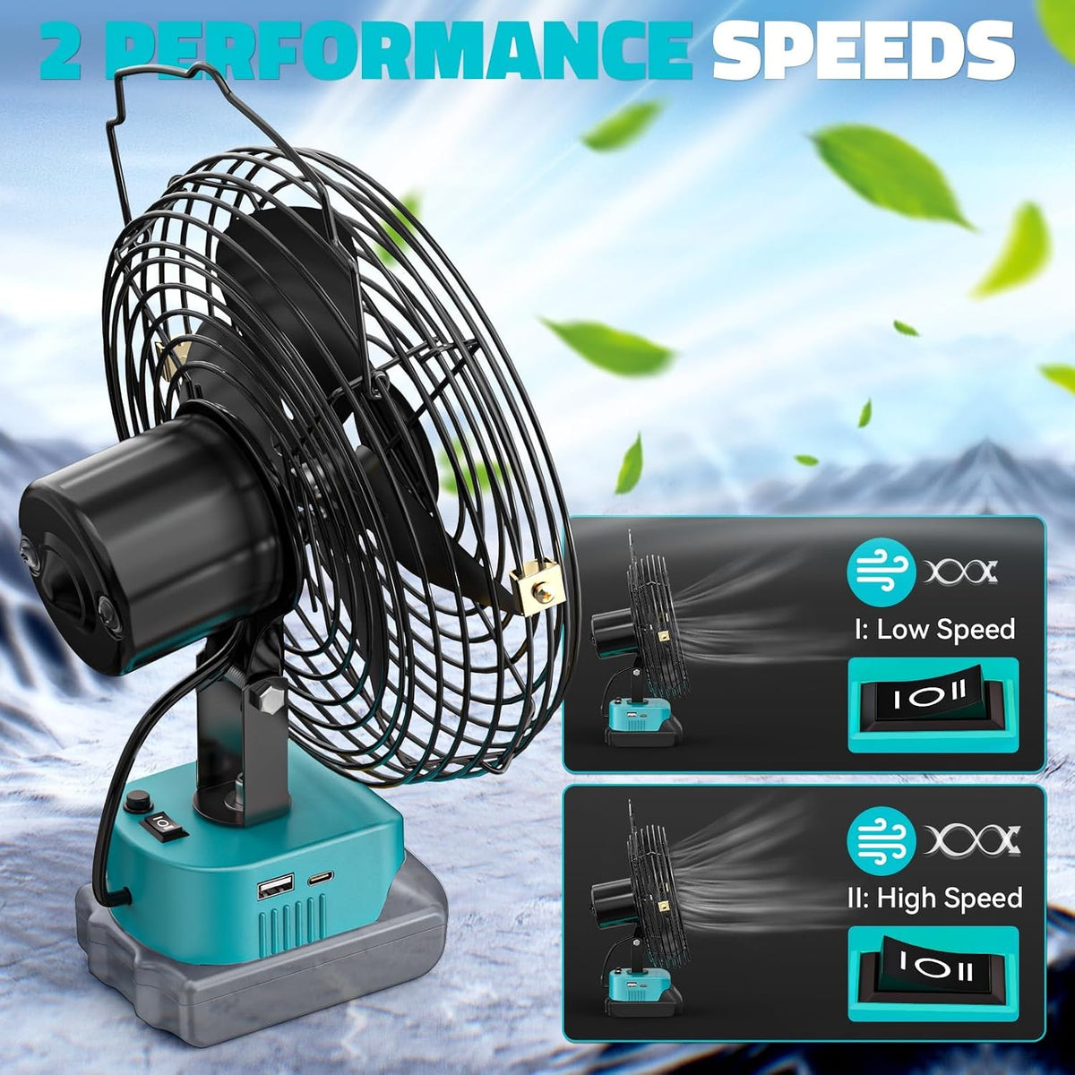 Ecarke 4" Clip Fan Compatible with Milwaukee 18V Battery (Tool Only) 3-Speed Cordless Clip-On Fan with 360° Rotation Low Noise Portable Desk Fan for Camping Jobsite Tent Fishing Outdoor