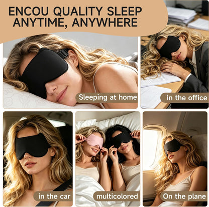 3D Blackout Sleep Mask, Memory Foam Eye Cover for Travel | Zero pressure 3D contoured design with adjustable strap. Perfect for side sleepers, travel, and lash extensions.