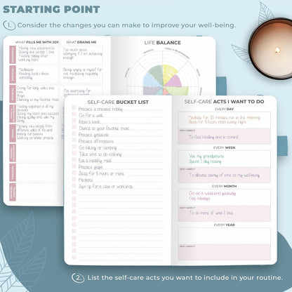 Clever Fox Self-Care Journal for Women, Daily Planner 5.8x8.3 Aquamarine | 3-month mental health journal, habit tracker, wellness journaling supplies for women & teen girls, gratitude & mood log