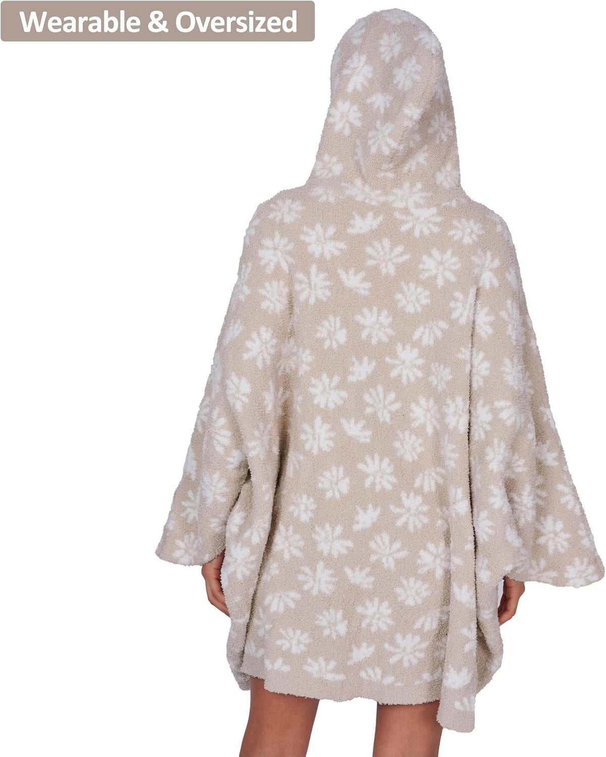 WDCOZY Wearable Blanket Hoodie Poncho Throw Comfy Soft Warm Cape Shawl Cozy Cloak Wrap Hooded with Sleeves For Women Adults