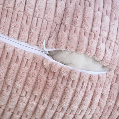 Faux Fur Reading Pillow for Sitting in Bed, Large Backrest Bed Pillow with Arms, Back Support Pillow for Lounging Bedrest, Beige