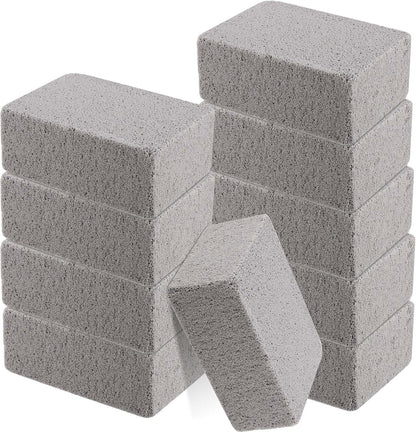 SEUNMUK 10 Pack Grill Stone Cleaning Brick Block, 3.9x2.8x1.6 Inch Gray Pumice Grill Cleaning Stone, Grill Clean Brick for Removing Stains, BBQ Grill