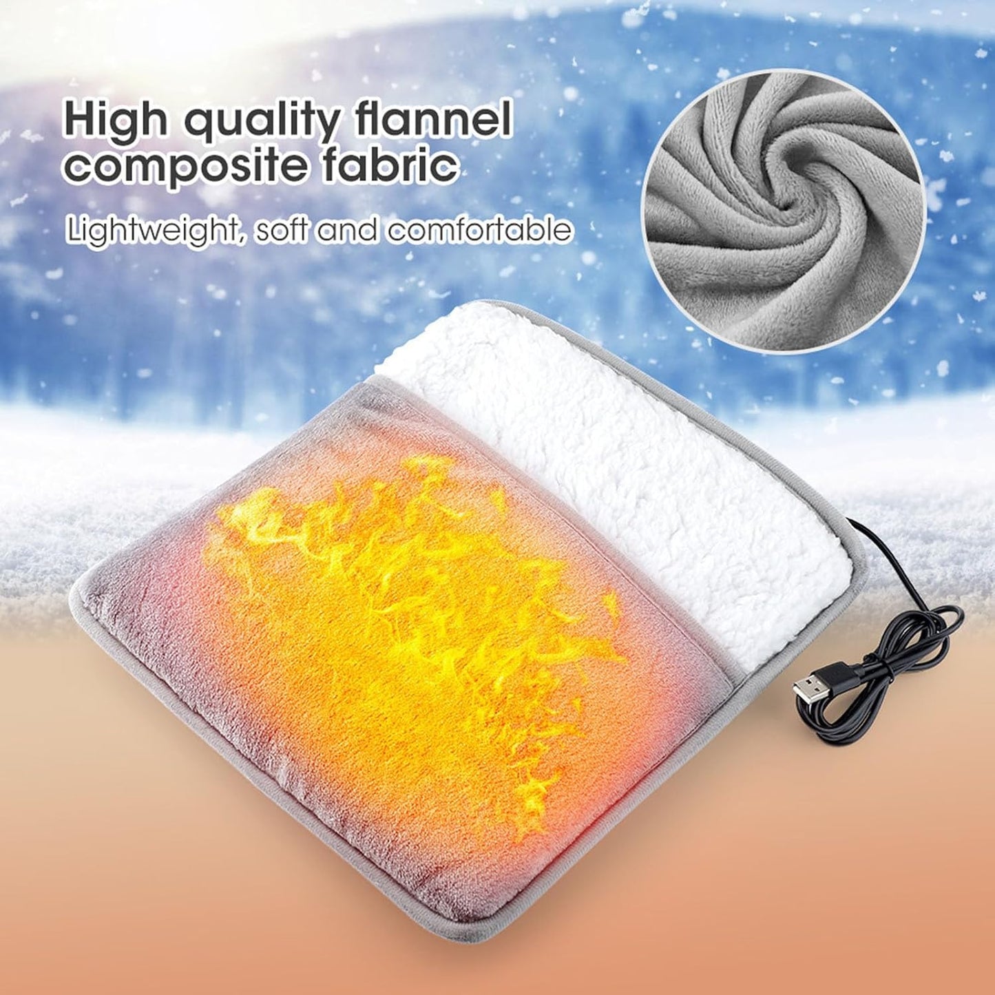Rechargeable Foot Warmer Pad – Portable Thermal Cushion, Cordless Heating Mat, Comfortable Heat Blanket, Soft Relax Pad, Battery Operated Cozy Comfort Equipment | Energy Efficient Device With Soothing