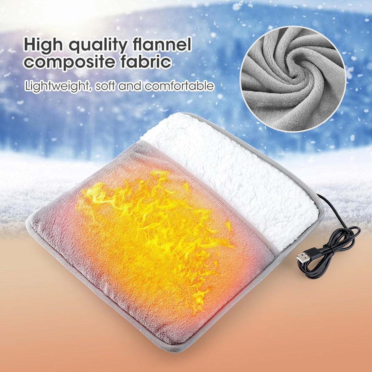 Rechargeable Foot Warmer Pad – Portable Thermal Cushion, Cordless Heating Mat, Comfortable Heat Blanket, Soft Relax Pad, Battery Operated Cozy Comfort Equipment | Energy Efficient Device With Soothing