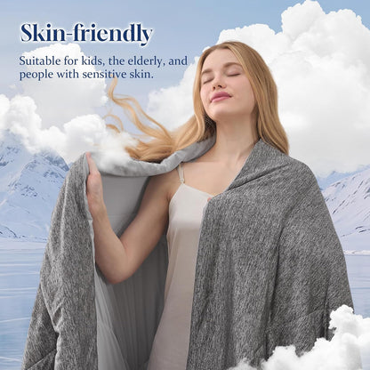 VK VK·LIVING Cooling Comforter King Size, Summer Cooling Blanket for Hot Sleepers and Night Sweats, Double-Sided Q-Max 0.45 Lightweight Breathable Soft Cooling Quilt for Bed Couch, 90"x108", Dark Gray