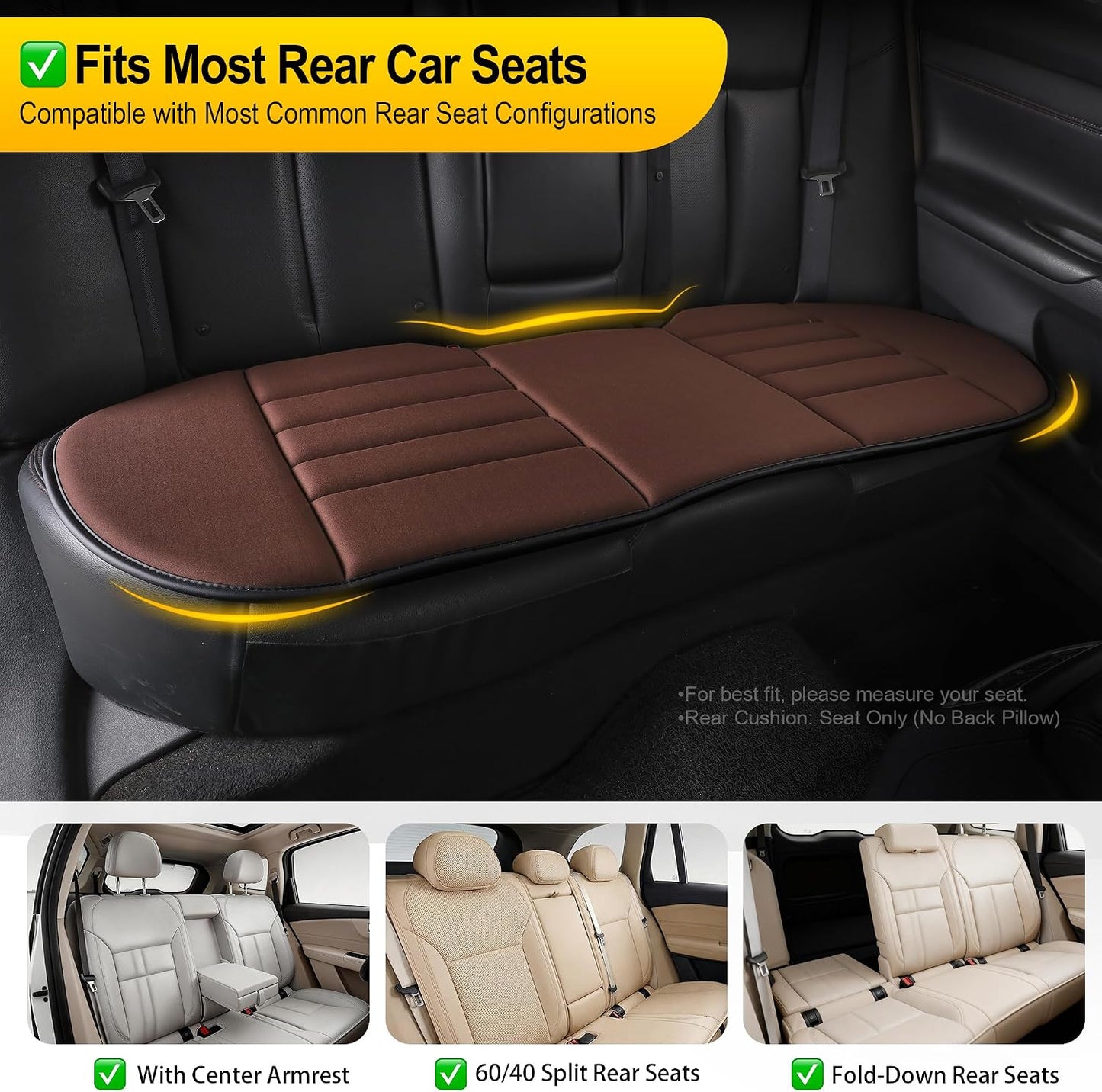 kingphenix Car Seat Cushion with Back Support Pillow, Memory Foam, Black | Memory Foam Car Cushion for Long Driving, Truck, Office Chair, Tailbone and Lower Back Support