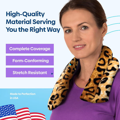 SunnyBay Microwavable Heating Pad for Neck and Shoulder, Heated Neck Wrap, Microwave Heat Pad, Weighted Beanbag Moist Hot or Cold Compress, 2.2 lbs, 26x4 Inches, Buffalo