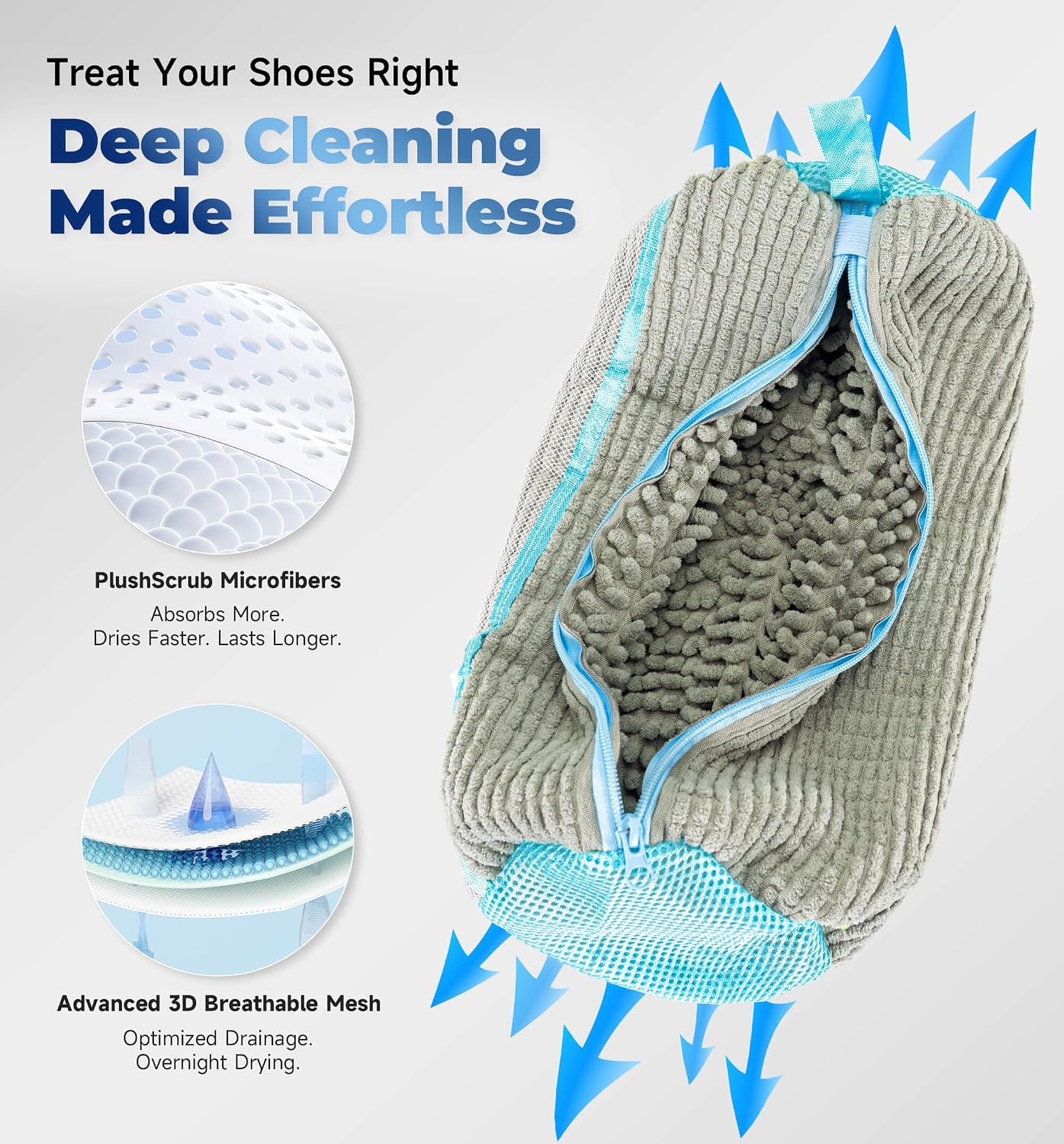 Shoe Washing Machine Bag 2-Pack, Reusable Heavy Duty Laundry Bag - 360° Deep Clean for Sneakers, Tennis Shoes in Washer & Dryer, Prevents Deformation, Yellow