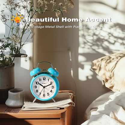 AYRELY® Super Loud Alarm Clock for Heavy Sleepers, 4.5 Inch Twin Bell Retro