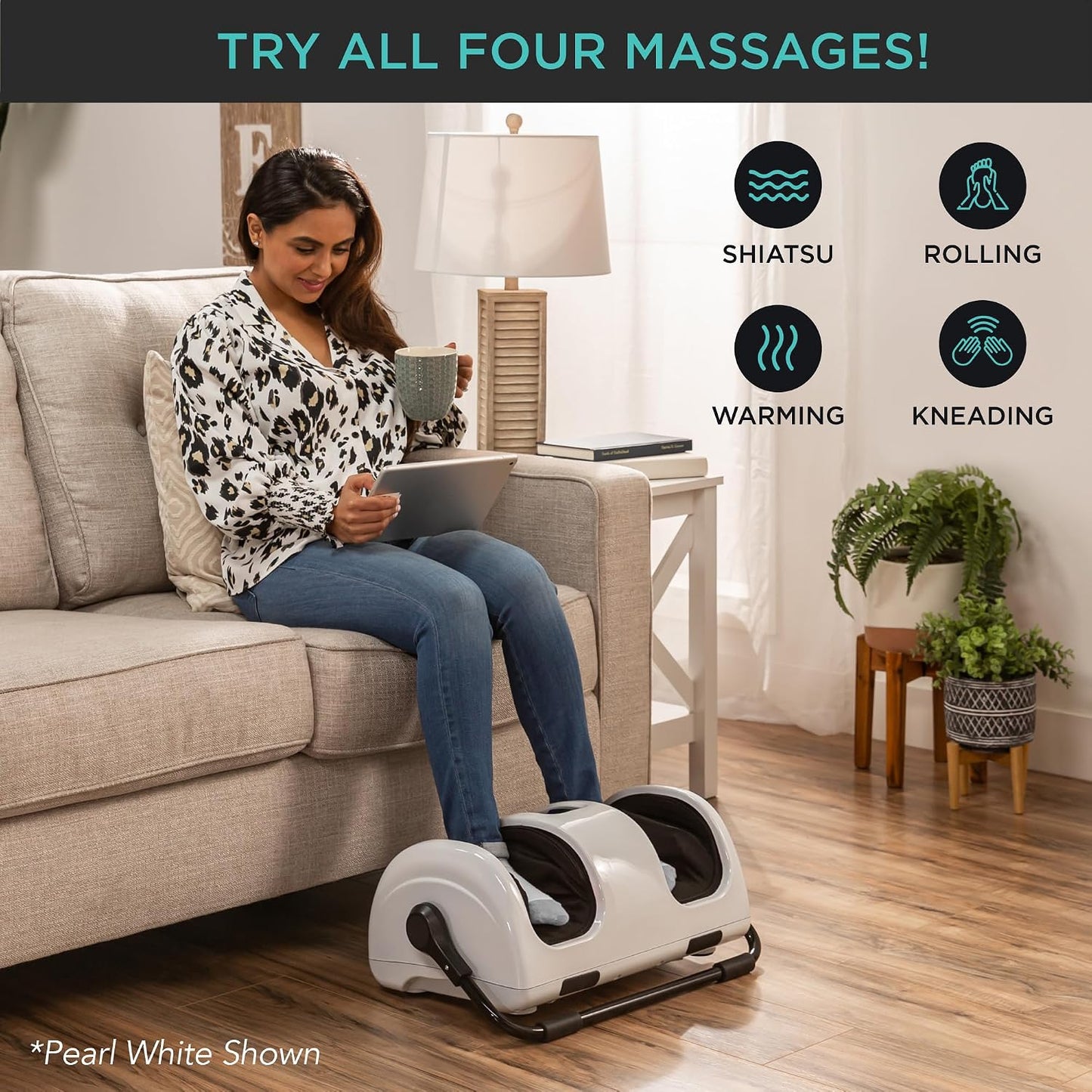 Best Choice Products Shiatsu Foot Massager with Heat for Plantar Fasciitis & Neuropathy, Kneading Foot & Calf Massager with Remote, 360° Adjustable Handle, Rolling & Compression Massage - Navy