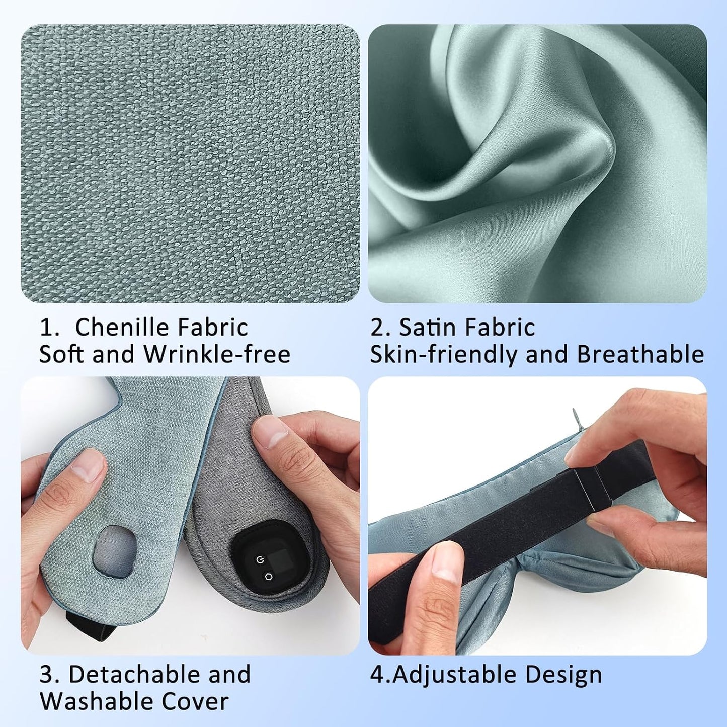 Heated Eye Mask for Dry Eyes, Cordless Warm Eye Compress, 4 Heat Levels, 4-Level Timing, 1000mAh Rechargeable, Blepharitis, Styes, Washable Cover, Travel, Gifts for Family(Black)
