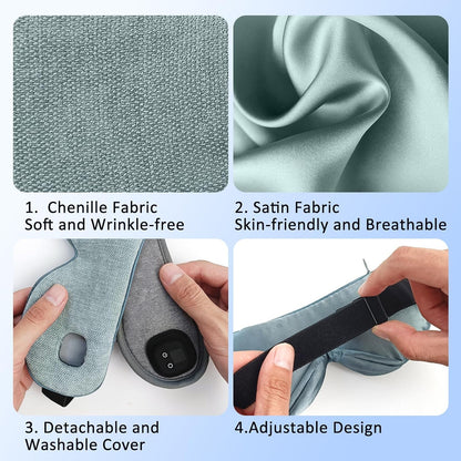 Heated Eye Mask for Dry Eyes, Cordless Warm Eye Compress, 4 Heat Levels, 4-Level Timing, 1000mAh Rechargeable, Blepharitis, Styes, Washable Cover, Travel, Gifts for Family(Black)