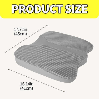 Car Seat Cushion - Comfort Memory Foam Seat Cushion for Car Seat Driver, Tailbone (Coccyx) Pain Relief, Car Seat Cushions for Driving (Gray)
