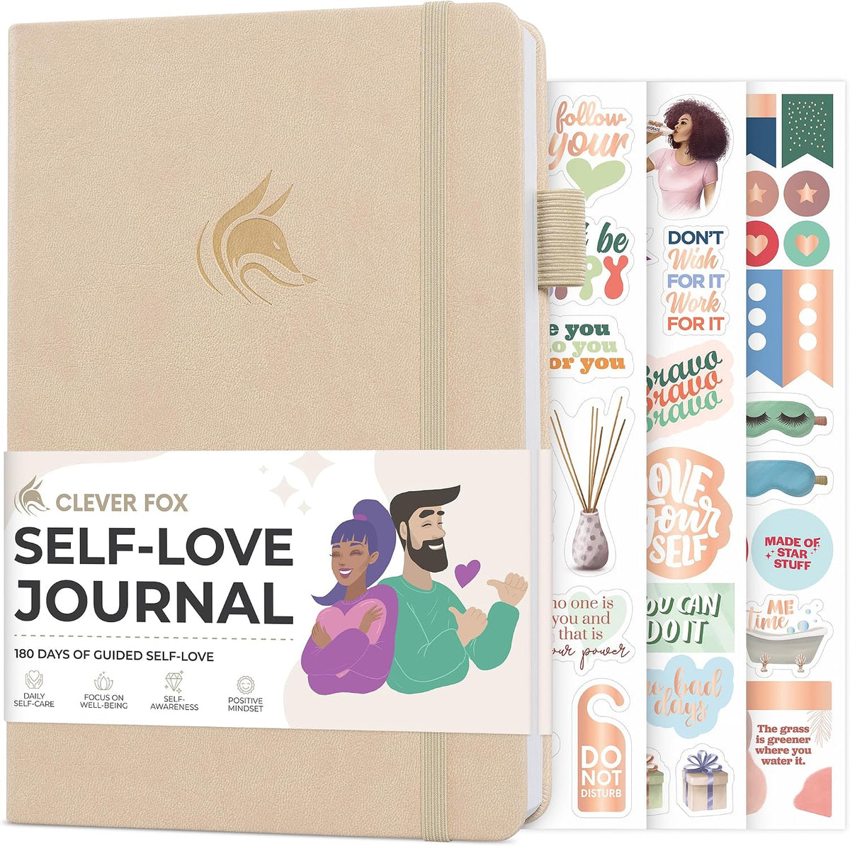 Clever Fox Self-Love Journal for Women, Gratitude, Positivity, Aquamarine