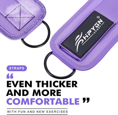 HPYGN Ankle Strap for Cable Machine, Padded Ankle Straps for Cable Machine Kickbacks, Glute Workouts, Leg Extensions, Curls, Booty Hip Abductors Exercise, Adjustable Comfort Ankle Cuff for Gym