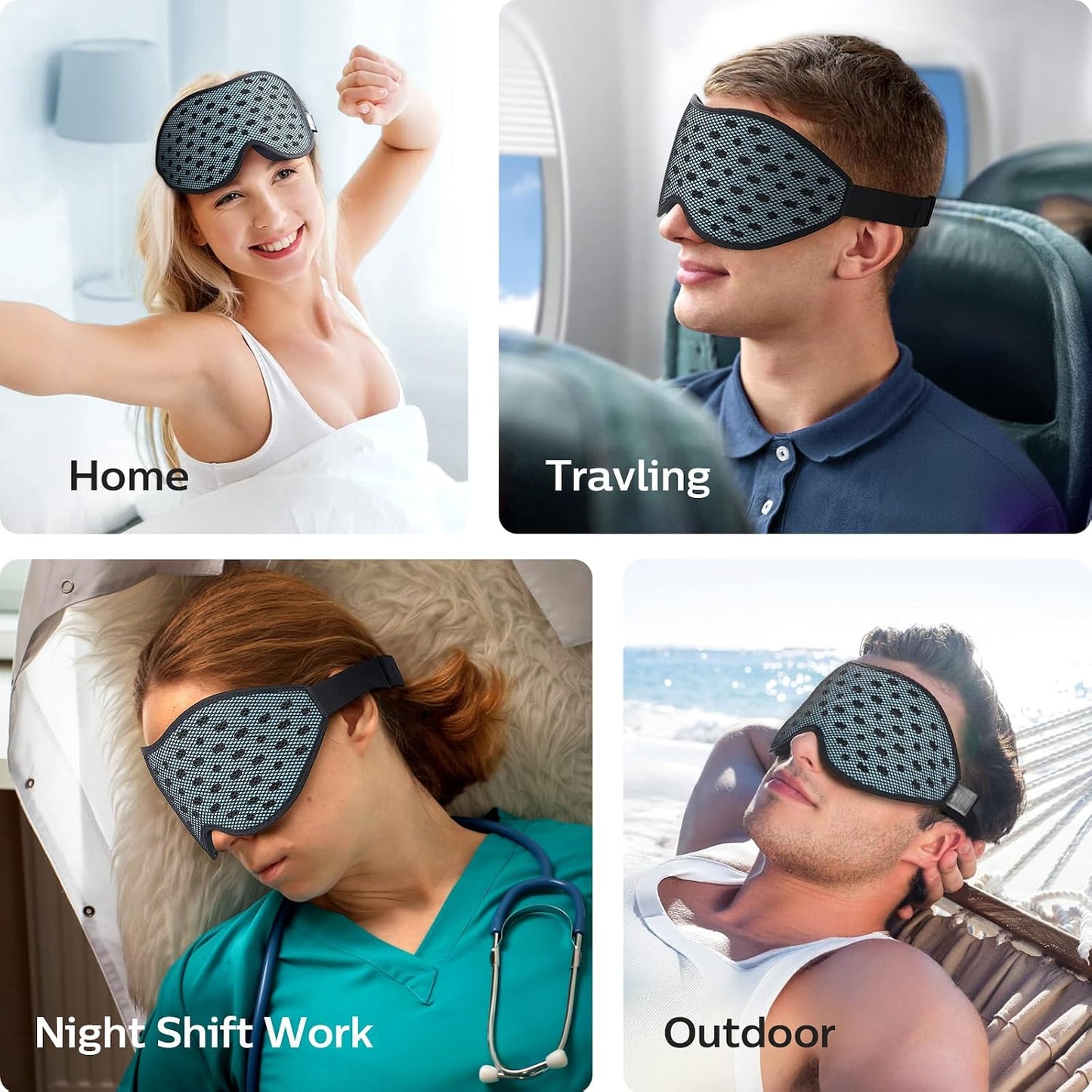 LitBear Breathable Sleep Mask, 3D Eye Mask Sleep for Side Sleepers Women Men