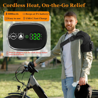 Shoulder Heating Pad with Massager,Rotator Cuff Shoulder Pain Relief,Black