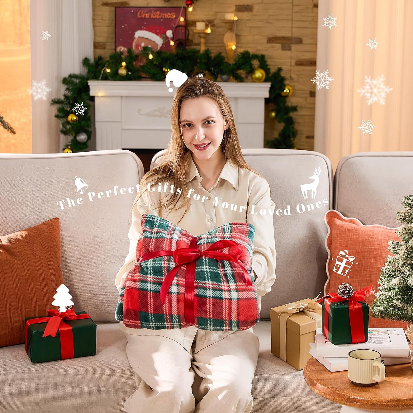 IFNOW Fleece Wearable Blanket with Sleeves, Oversized Snuggle Robe