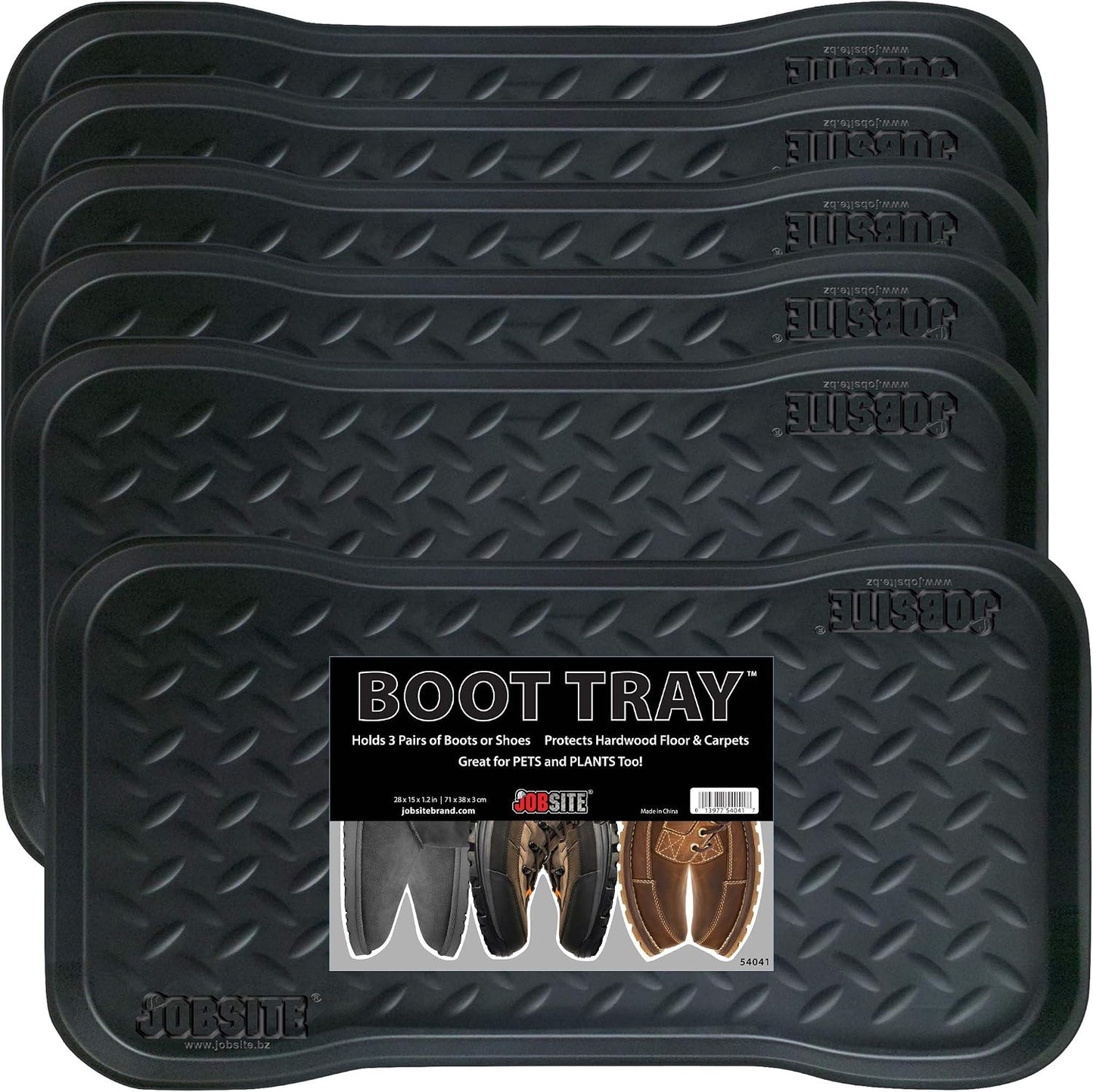 JobSite Heavy Duty Boot Tray, Multi-Purpose for Shoes, Pets, Garden - 15 x 28 Inch - 2 Trays
