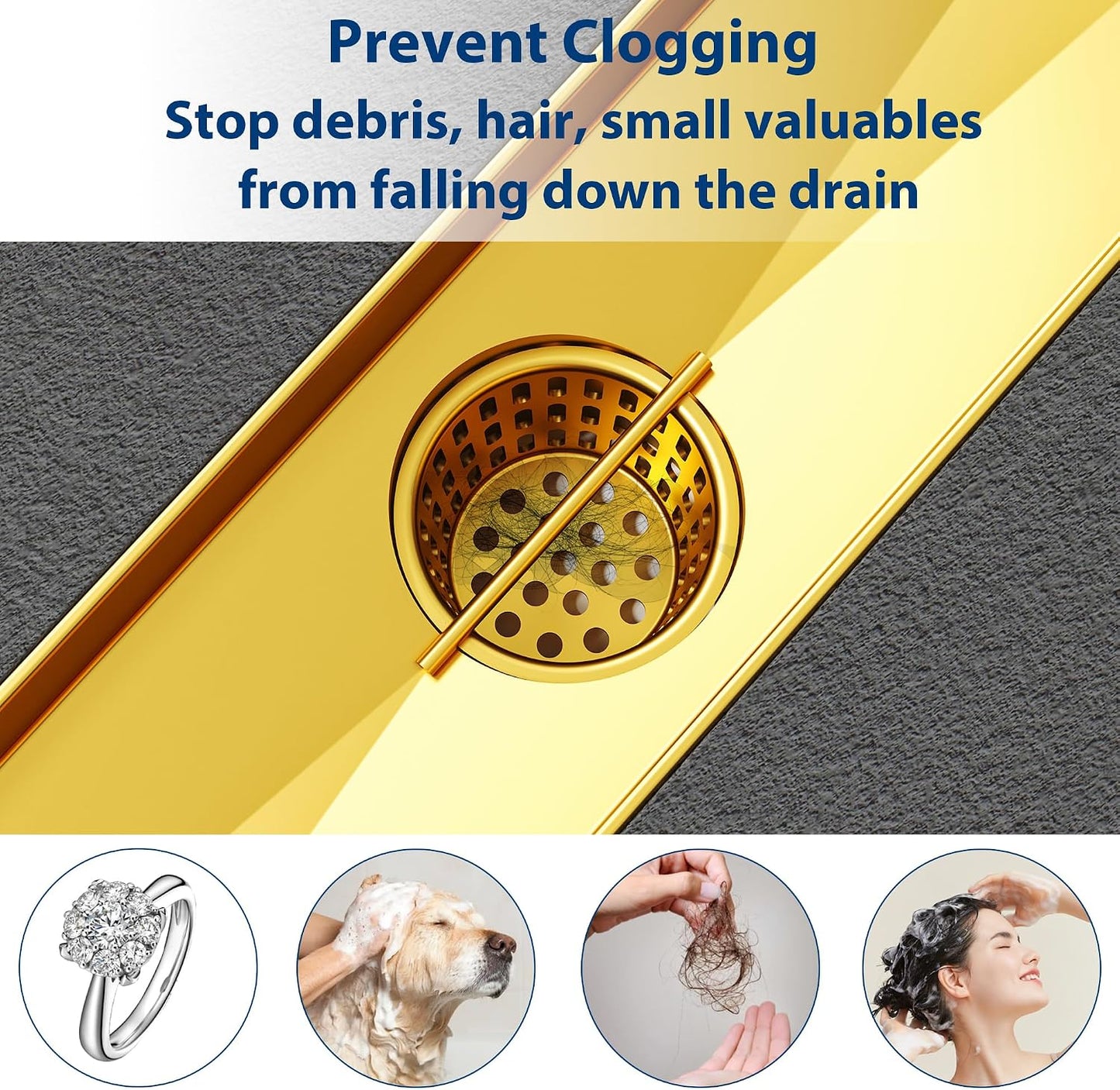 Neodrain Shower Drain Hair Catcher, 2-Pack,Only Fit Neodrain Shower Drain | 304 Stainless Steel Hair & Debris Strainer with Lifting Hook,Filter Basket for Bath Drains,Reusable Trap for Clog-Free Drains