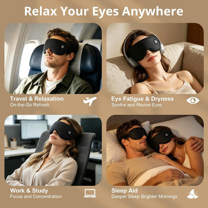 Heated Eye Mask for Dry Eyes, Cordless Warm Eye Compress, Heat and Cooling