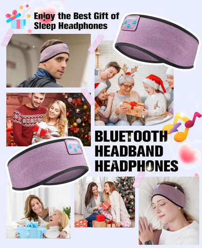 Voerou Sleep Headphones Bluetooth 5.4 Headband, Breathable Sports Headband Sleeping Headphones Eye Mask Music Earbuds, Perfect for Sleep Exercises Workout Yoga Travel, Cool Tech Gadgets Gifts for Men