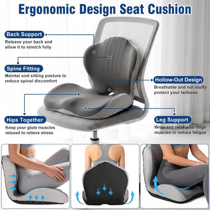Car Seat Cushion Office Chair Cushion with Lumbar Support Pillow