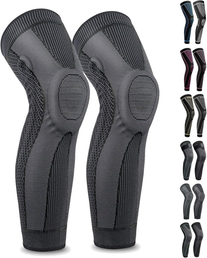 Full Leg Sleeves Long Compression Leg Sleeve Knee Sleeves Protect Leg, for Man Women Basketball, Arthritis Cycling Sport