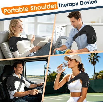 Shoulder Heating Pad with Massage, Rotator Cuff Shoulder Brace for Frozen