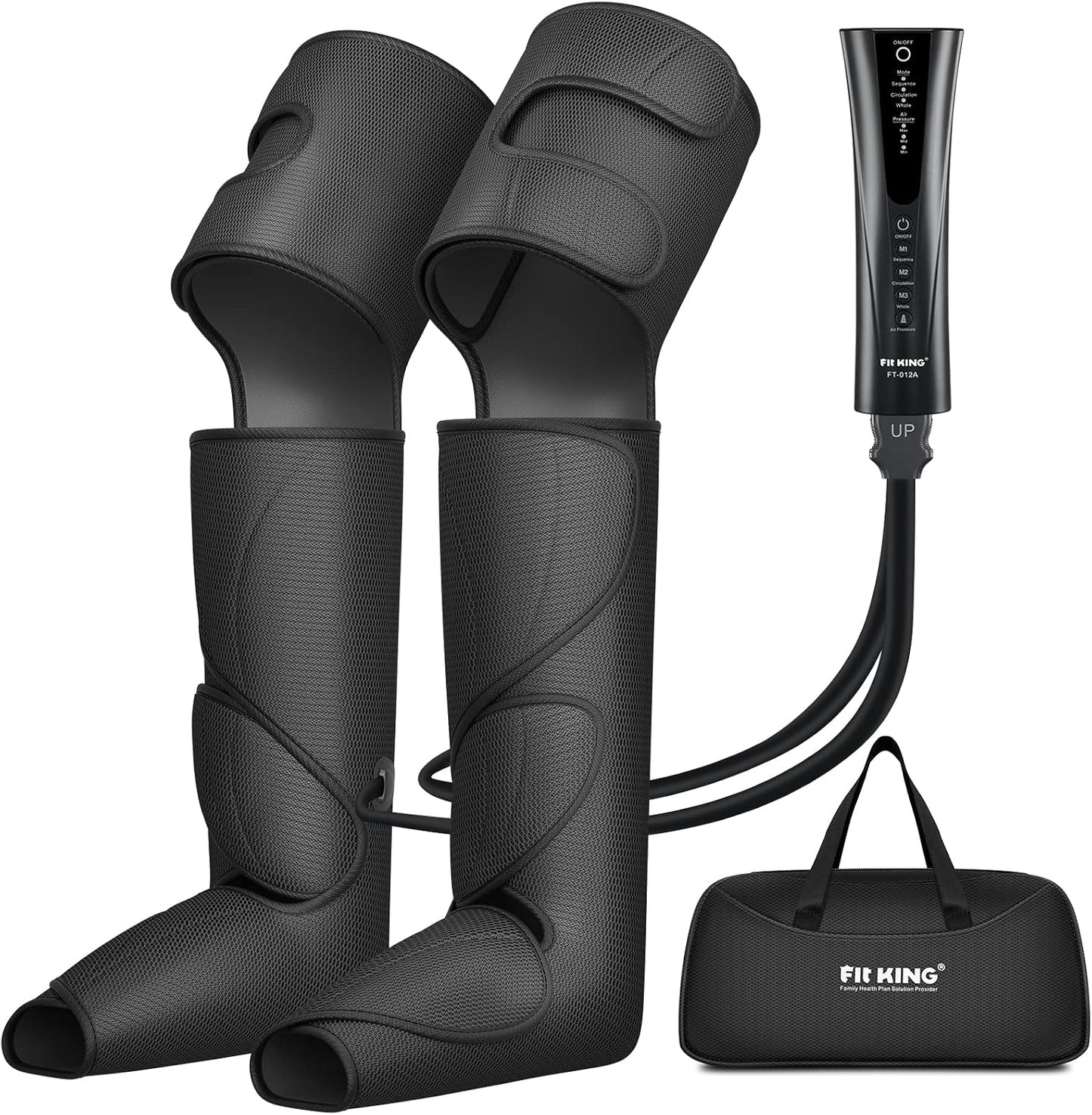 FIT KING Foot and Leg Massager for Circulation and Relaxation | 3 Independent Channels, Larger Massage Chambers, Hand-held Controller, for Vericose Veins, Cramps,Swelling and Edema, FSA-HSA
