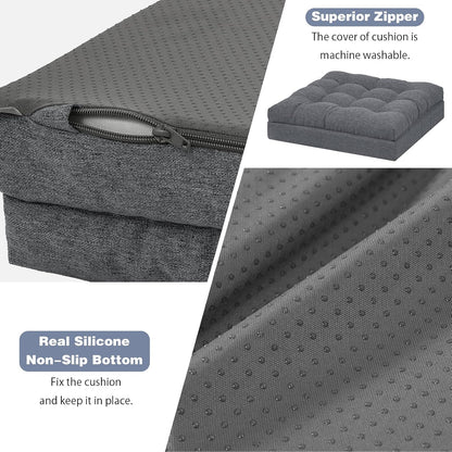 baibu Memory Foam Recliner Cushions for Elderly, 20 x 20 x 5 Inch,Dark Grey