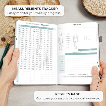 Clever Fox Food Journal for Women & Men, Weight Loss Tracker, Aquamarine