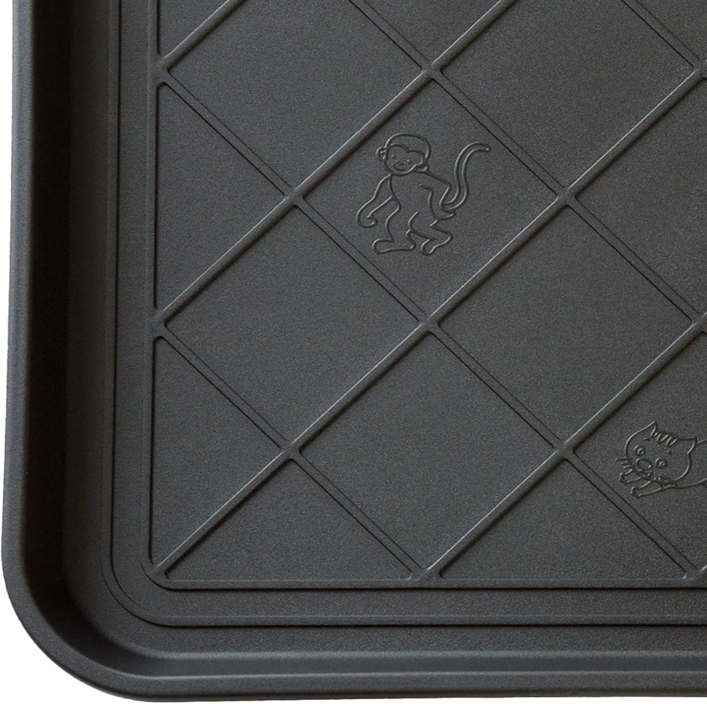 All-Weather Boot Tray - Water-Resistant Plastic Mud Pan, Pet Food Tray, and Outdoor or Indoor Shoe Mat for Entryway by Stalwart (Black)