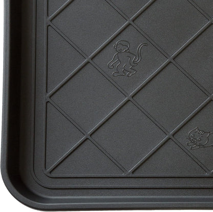 All-Weather Boot Tray - Water-Resistant Plastic Mud Pan, Pet Food Tray, and Outdoor or Indoor Shoe Mat for Entryway by Stalwart (Black)