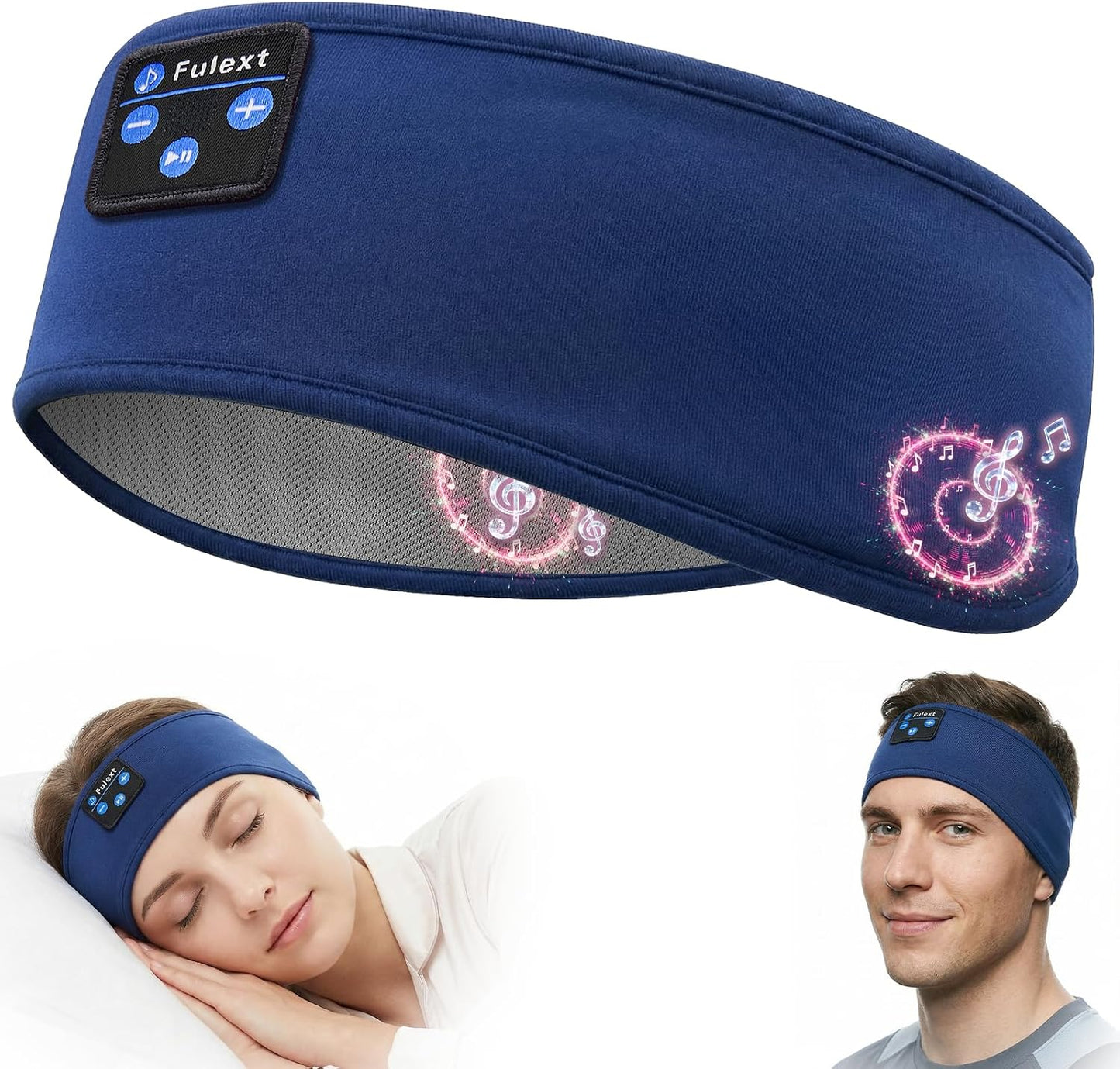 Sleep Headphones Bluetooth 5.4 Headband, Wireless Sleep Headphones with Ultra-Thin HD Stereo Speakers for Side Sleepers, Sweatproof Sports Headband for Workout Yoga Running Cool Gadget Unique Gifts